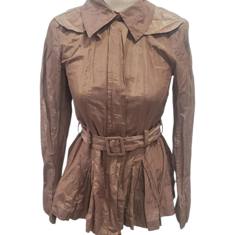 Armani Exchange Tan Trench Coat with Belted Waist Small